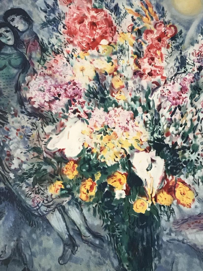 Signed MARC CHAGALL Ltd. Edition Lithograph: Signed MARC CHAGALL Edition 475 / 500 lithograph of ‘Blue Bouquet.’ Possibly a Facsimile Signed Limited Edition lithograph print, signed in lower right corner, artwork has not been inspected outsi