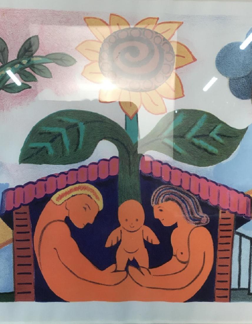 Henry HEERUP Signed Titled Illustration: Professionally framed and matted signed lower right titled lower left illegibly, custom framed 1982, property of Greenwich Estate, measures app 16 inches by 41 inches, appears to be a print not inspec