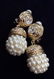 Women’s Costume Earrings, Rhinestone w Pearl Style - 3