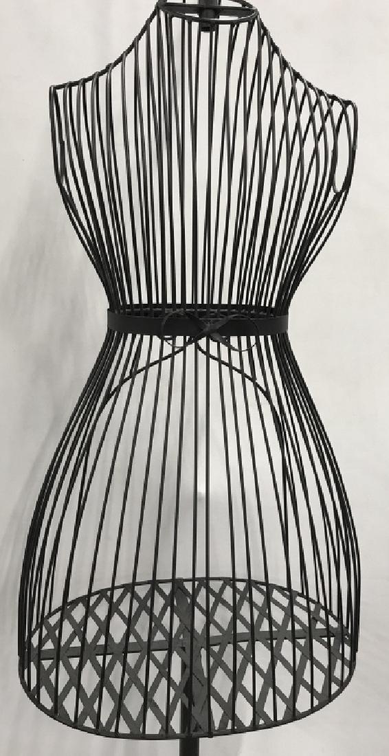 Vintage Women's Dress Form Coat Rack: Decorative bodice opens at back for shelf storage. Metal rods form women's torso measures 69 x 16 x 12, home accessory, dress form, coat rack, fashionista collectible