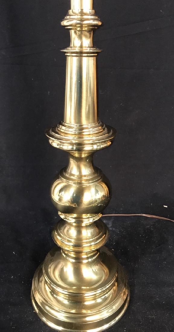 STIFFEL Brass Polished Column Lamp: Brass lamp vintage brass lighting marked for Stifffel, collectible lighting, ht to finial app 30 inches, diameter of base app 7 inches