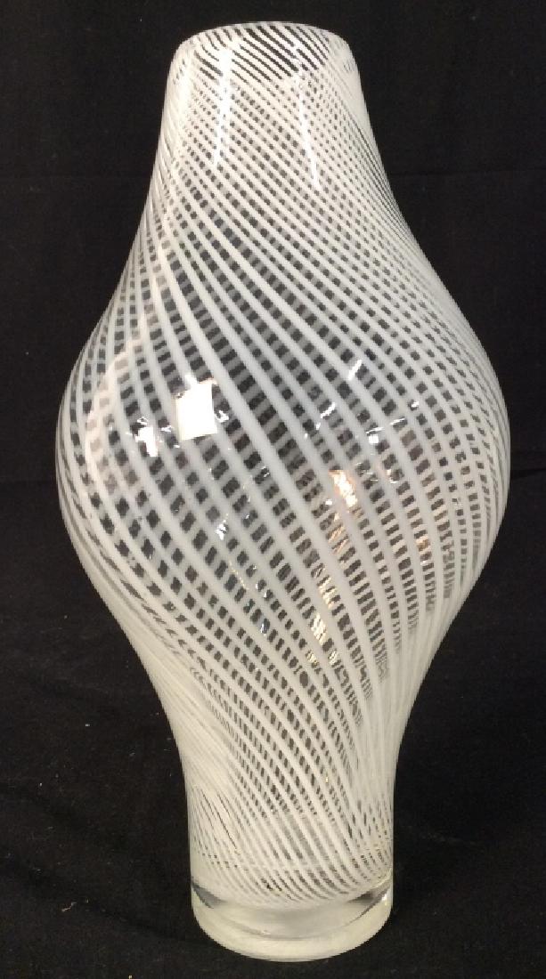 Vintage Handblown Murano Style Vase: Vintage Handblown Murano Style Vase, banded swirl designs, 11 1/2 in x 2 in at mouth, good condition, Murano Style Glass, Decorative Tableware, Tabletop Accessories, Decorative Kitchenware, Italian St