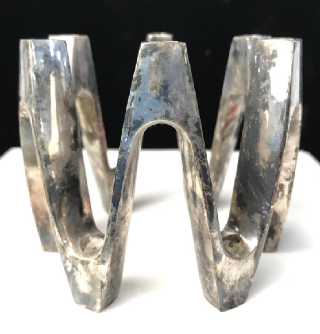 Vintage French DANSK IHQ SP Crown Candle Holder: Vintage French Dansk IHQ SP Crown Candle Holder. Dansk silver plate holloware crown candle holder by Jens Quistgaard. Stands 3" high and will hold up to 12 candles. Marked on underside Dansk Designs F