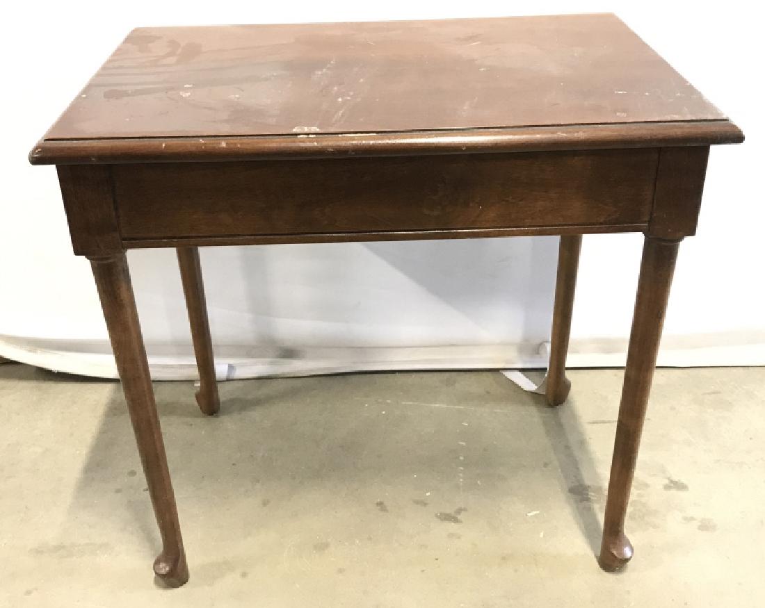 Vintage Mahogany Toned Side Table: Vintage Mahogany Toned Side Table, has some surface scratches and nicks, measures approx 24 inches long x 16 inches wide x 22 inches tall. Side Table, End Table, Drinks Table, Bedside Table. lamp tabl