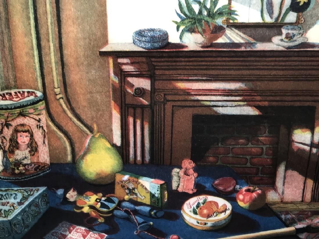 Signed, Numbered Mary TEICHMAN Print Of Still Life: Signed and numbered print of still Life. Signed in pencil in lower right corner and dated 1981, numbered 15 / 50 in bottom center, and titled ‘Les Oranges.’ Print is matted and set behind glass in