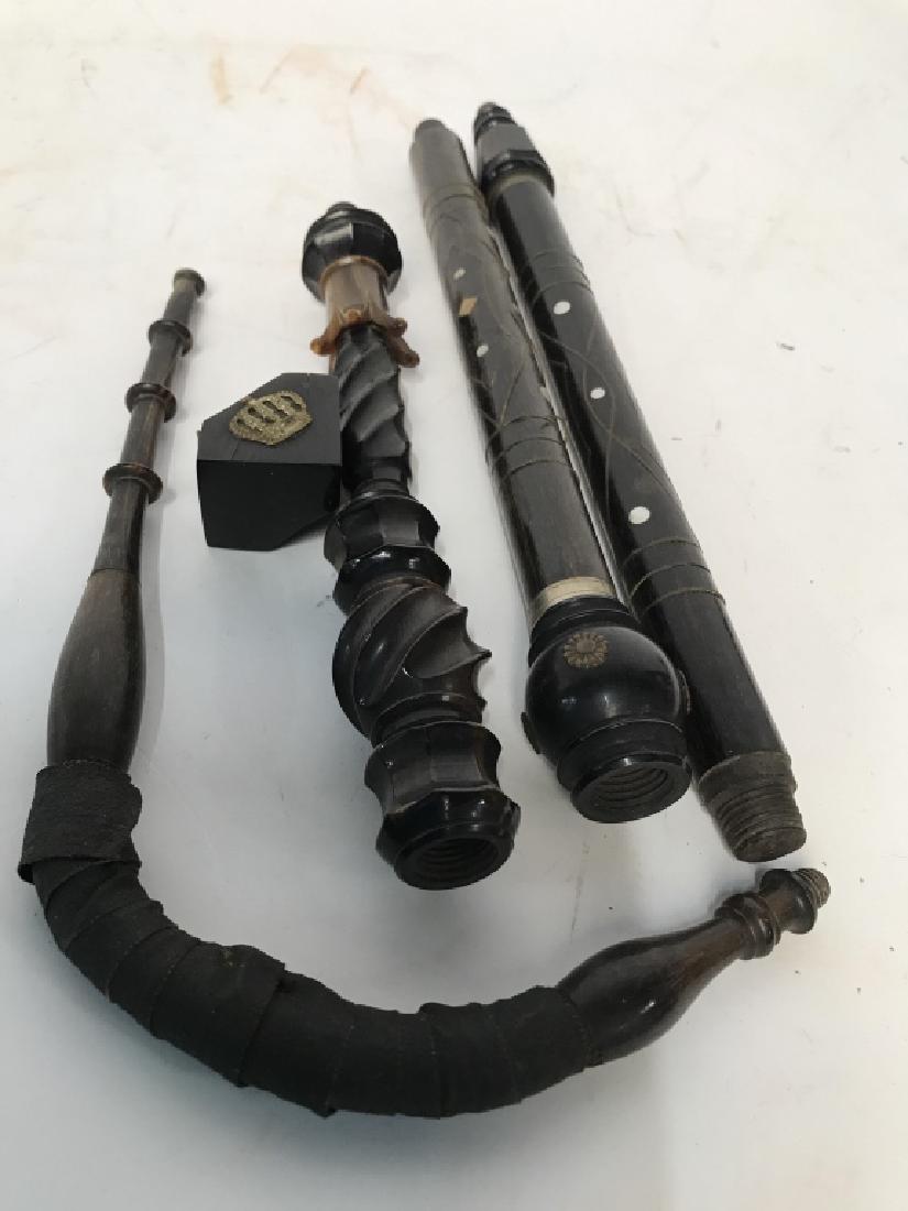 Vintage Hardwood Toned Hookah: Vintage Hardwood Toned Hookah, disassembled, appears complete, inlaid with mother of Pearl, Middle Eastern SMOKING Utensils, Smoking Utensils, Special Tabasco Pipe, pipe, 5