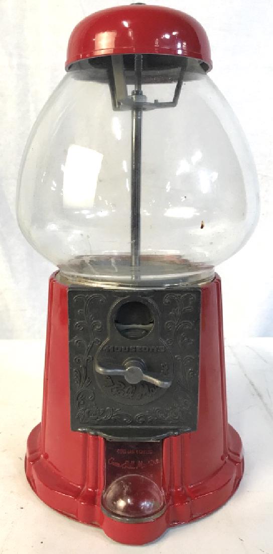 Vintage HOUSTONS Gum Ball Machine: Vintage HOUSTONS Gum Ball Machine, collectible home accent, home decor, collectible vending game. retro collectible, measures approx 14 in tall by 7 in in diameter.