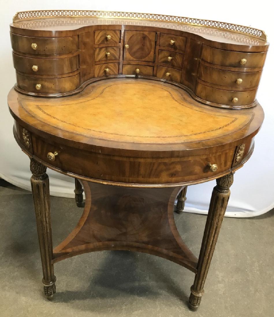 Vintage Maitland Smith Round Leather Top Desk Jul 10 2019 The