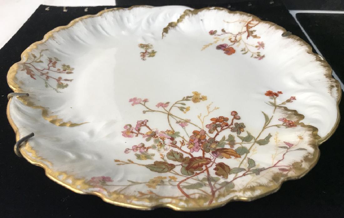 Pair - ANTIQUE M. REDON LIMOGES Handmade Plates: Handmade, Hand Painted from an early Limoges family - run factory. Stamp Marked on Underside, M. Redon-Limoges in Red, & MR FRANCE in green, indicates the antique age. Began in 1853. The combination o