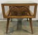 Vintage Carved Wooden Side Table W Glass Top