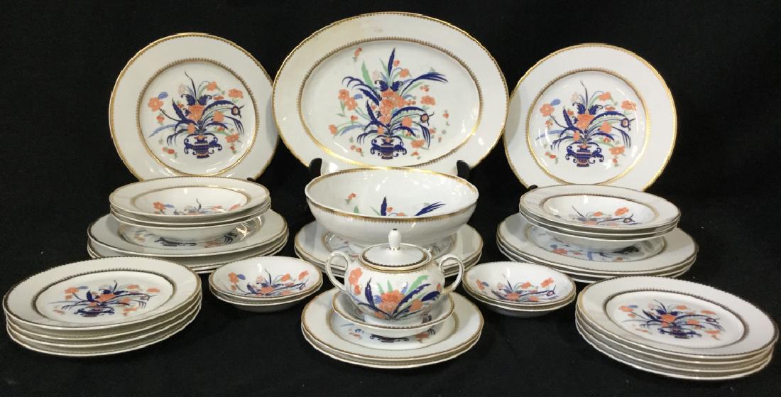 Lot 34 ROSENTHAL CLASSIC ROSE COLLECTION China: Lot includes partial set of 10 salad plates, 10 dinner plates, 6 soup bowls, 1 Oval serving platter, 1 Lidded creamer, 1 serving bowl, & 5 small bowls. Each has multi toned floral detail and gold tone