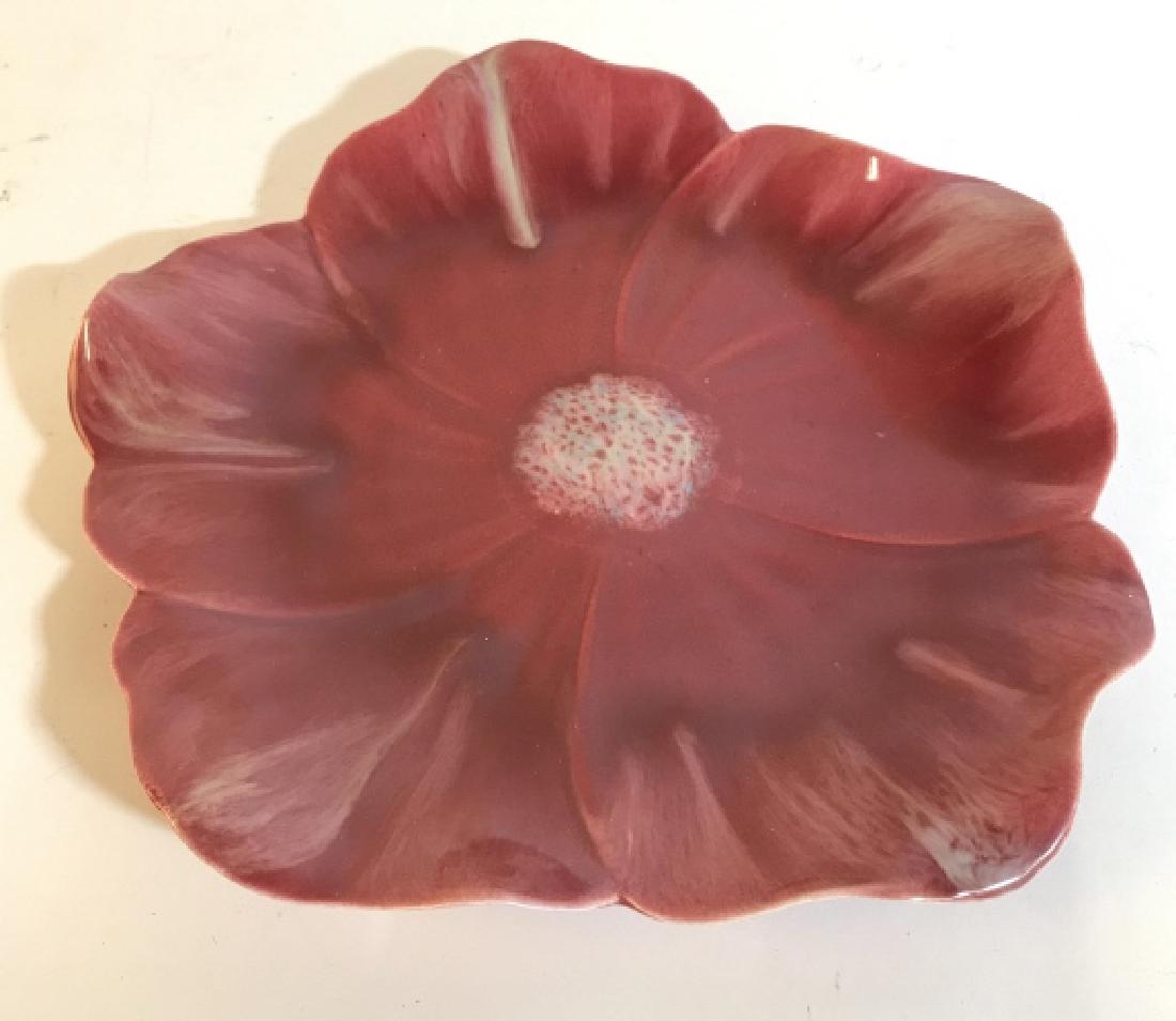 Vintage Rose Tone Porcelain Plate: Platter, plate, tableware, vintage porcelain in flower shape, rose toned glaze, Circa 1950, good condition, measures diameter app 10.5 inches