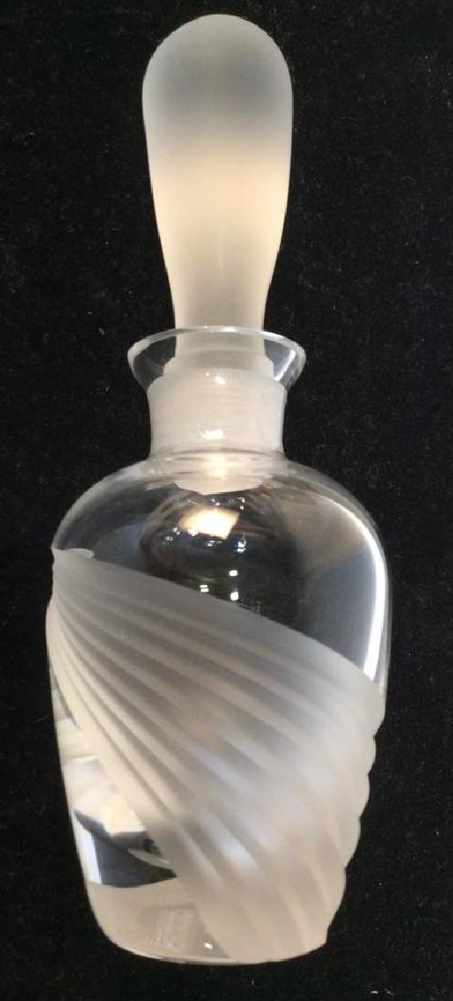 Lot 2 Vintage Lenox Crystal Bottles with Stopper: Both Cut Lead Crystal, Same Size. One more traditional cut, the other a modern cut. Stopper Removable. Approx 5 in. tall. No Chips or noticeable marks. Lenox Bottles, Lenox Perfume Bottles, Lenox Tabl