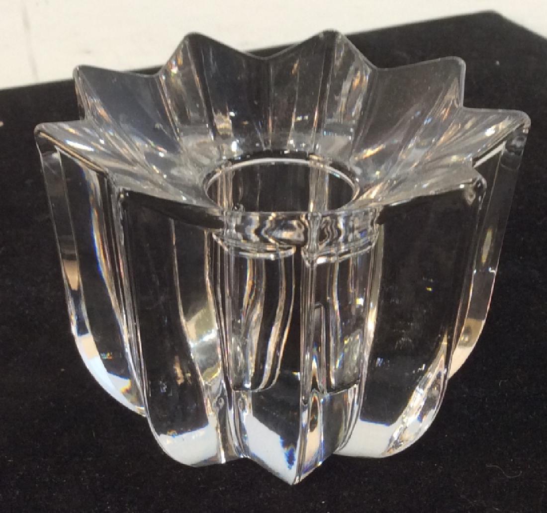 Vintage Lenox Candle Holder: Cut Lead Crystal for a Single Tapered Candle. Shape of a Daisy. Heavy. 2 1/4 tall, 3 in. diam, Candle hole approx 7/8 in. Vintage Lenox, Candle Holder, Crystal Candle Holder, Tabletop Candle Holder, L
