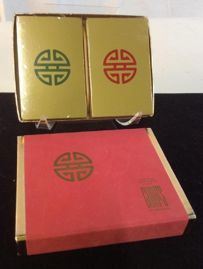 Vintage Gumps of San Francisco Bridge Card Set: In Original Box, Double Deck Of Cards Still in Package. Cards Measure 3 3/8 x 2 1/8. Vintage Bridge Set, Gumps Of San Francisco, Double Deck Of Cards, Playing Cards, 3