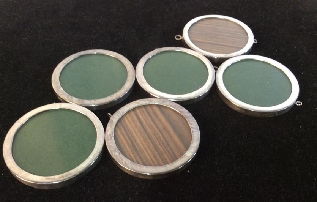 Set 6 Vintage Picture Frame Ornaments: Metal Frames with Glass Inserts. Laminate Backings. Add Your Favorite Pets or People to the Christmas Tree. Don’t want to use them as ornaments, use them as coasters or to highlight figurines. Two n