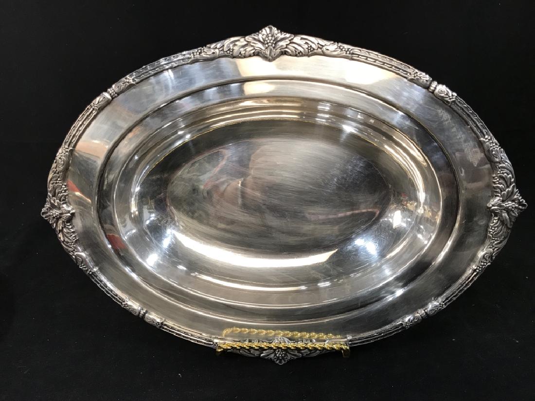 Silver Plated Serving Dish: Silver Plated Serving Dish, 14in x 10 in, good condition, hallmarked Marquise, 1847 Rogers Bros, EPNS, 009139, IS, Silver plate Tableware, Serving Pieces, Vegetable Dish, DISH, Platter, Kitchenware, 1