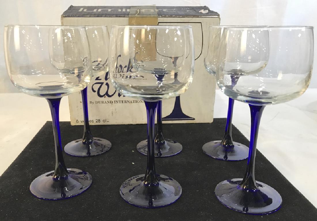 Set 6 Vintage Blue Stem Wine Glasses Jun 26 2019 The Benefit Shop Foundation Inc In Ny liveauctioneers