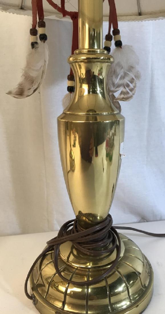 Pair STIFFEL Brass Lamps w Shades: Pair of Brass Urn form laps each marked for Stiffel, each with shade marked for Stiffel, ht app 26 inches to finial, table lamps, home lighting home accessory home furnishings.