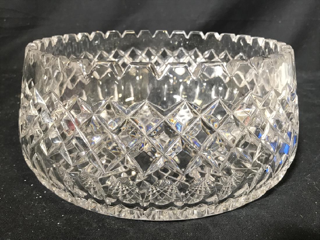 Toothed Cut Crystal Bowl: Bowl is toothed and Cut Crystal. Measures approx 9.5 inches wide 4 inches tall. tableware, tabletop decor, shelf piece, decorative accessory 6
