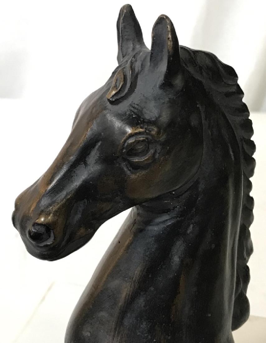 Dark Bronze Colored Horse Figural: 8 x 4 in. Made in China, condition issues noted, Appears to be composite material. Equestrian, Horse Collectable, Country Home Decor, Horse, equine decor Art, Horse Figural, Horse Decor, 3