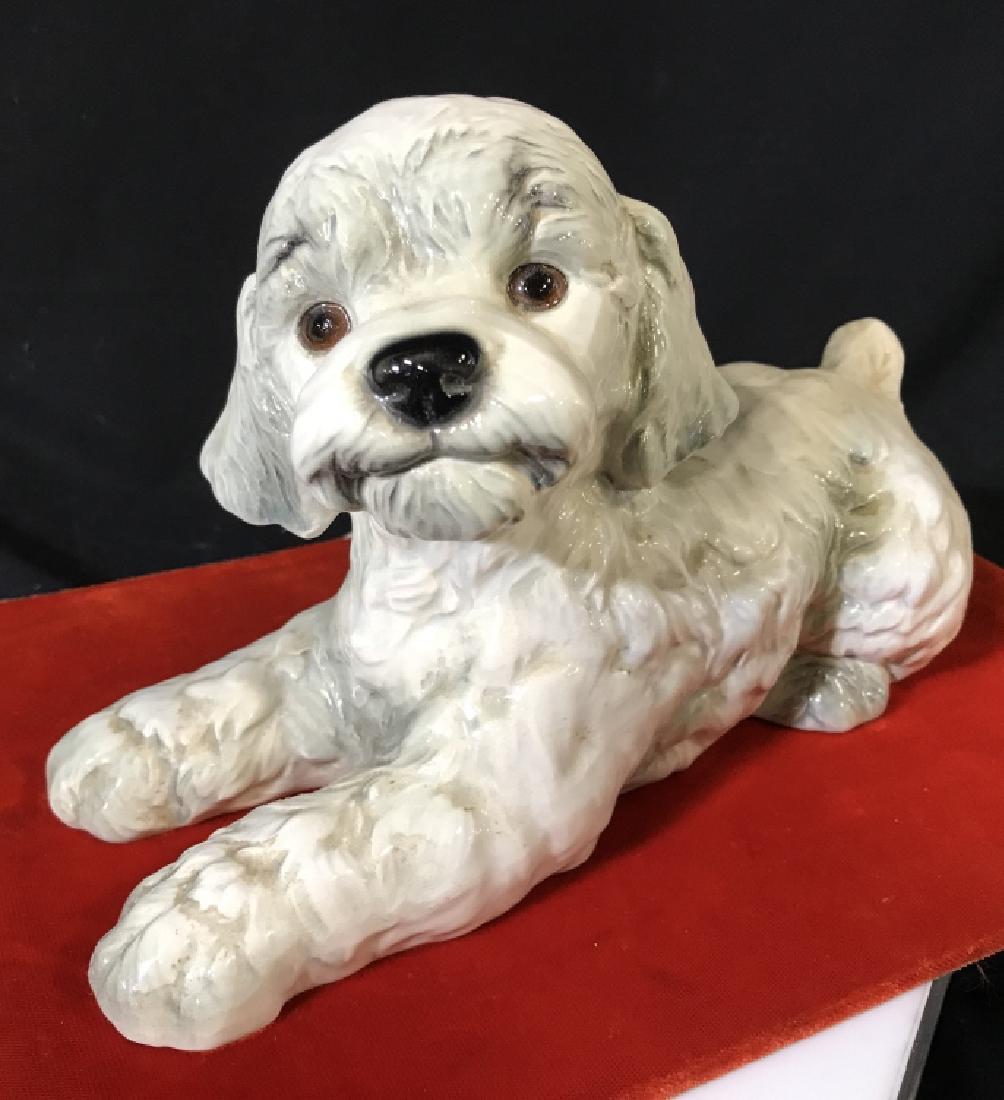 Vintage Ceramic Poodle Puppy Figural: Stamp Marked Below, Goebel- W. Germany. Color fade but not even noticeable when you look at the face. Light glaze crackle on bottom. No other surface conditions like chips. 11 x 6 in. Poodle Collectib