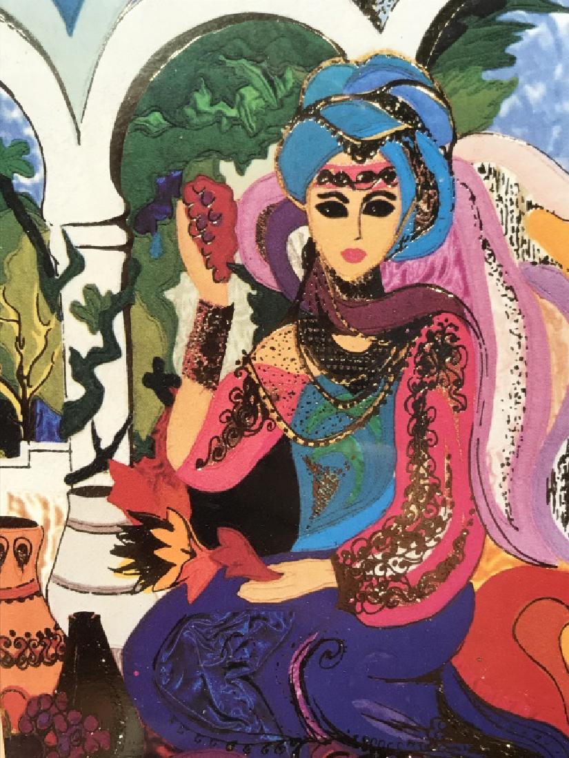 Signed Bracha Lavee Embellished Prints: Three prints embellished with gold toned foil, matted with text ‘Many daughters have amassed achievement, but you surpassed them all.’ Signed in pencil on matting in lower left corner. Artwork is 