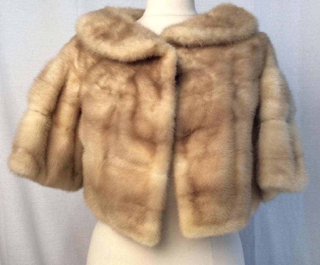 DECOR FURS INC. Vintage Chestnut Mink Cropped: Jacket Possible light brown mink De’cor Furs inc. of NYC vintage luxury cropped outerwear. Tan floral silk interior with two clasps to close the coat. Estimated to be a women’s size large. America