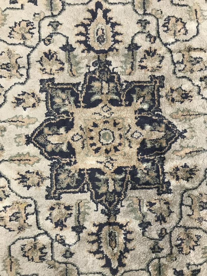 Vintage Handmade Wool Rug: Rug is vintage and handmade. Piece has multi toned floral and leaf detail. Contains fringes. Measures approx 47 inches long 28 inches wide. Home accessory and decor, decorative arts, interior design, 