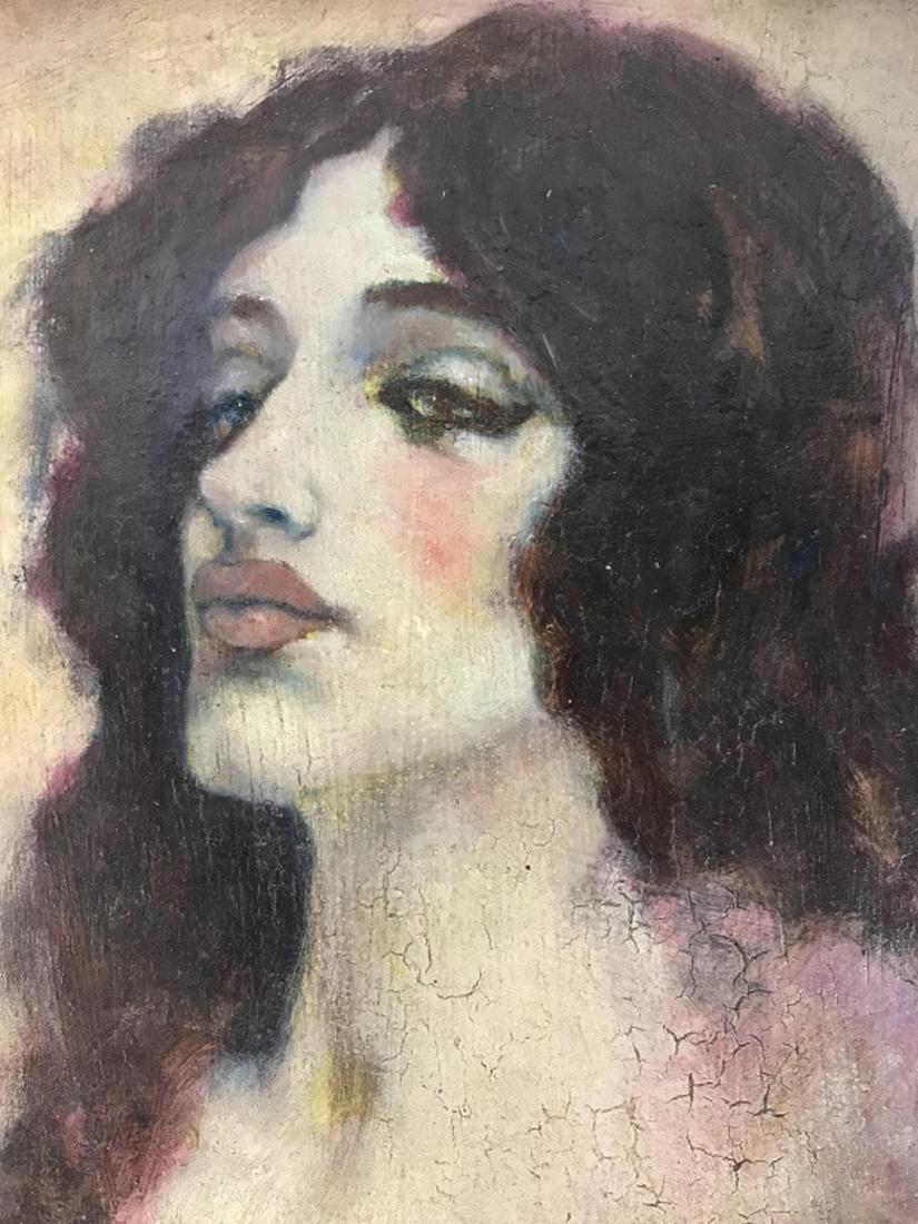 Monogram Signed Aristide MAILLOL Portrait Painting: Monogram signed, attributed to Aristide MAILLOL (French, 1861-1944) oil painting on canvas board depicting womanÂ’s portrait. Signed with artistÂ’s monogram in lower right corner. Canvas board m