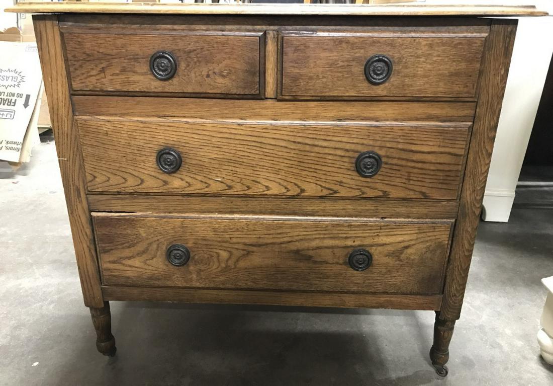 Vintage Wooden Dresser On Casters Aug 14 2019 The Benefit