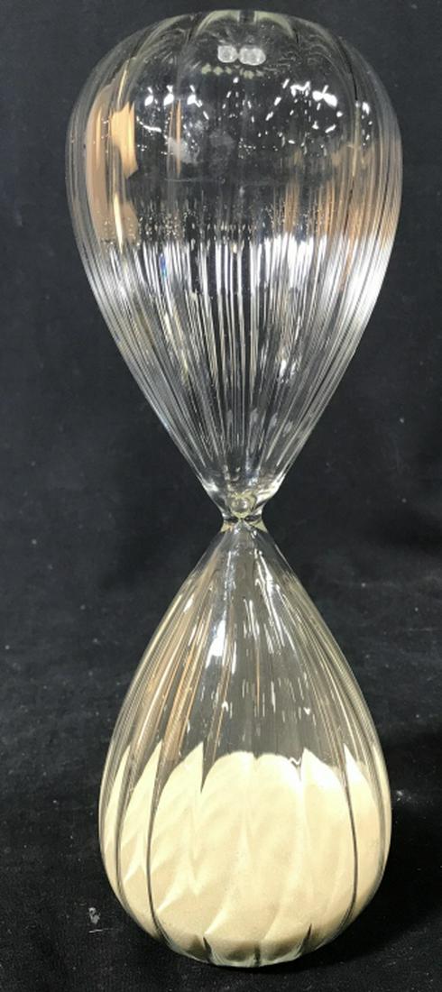 Hand Formed Oversized Hourglass: Tableware, Accessory Decorative, Hand Formed ribbed hour glass, measures ht app 11 inches, diameter app 4 inches