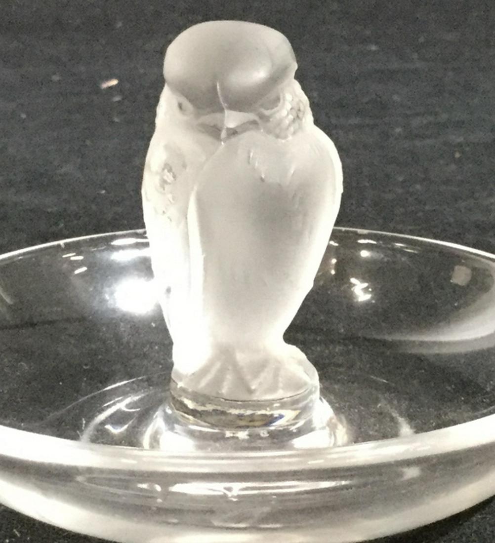 LALIQUE Rapace Trinket/ Ring Dish - SIGNED: Frosted Bird Center with etched Lalique signature on underside. Measures 3.25" wide, approx 2.5 in height. No chips, nicks or scratches. Lalique France, Lalique Ring Dish, Lalique Crystal, Bird Dish, 