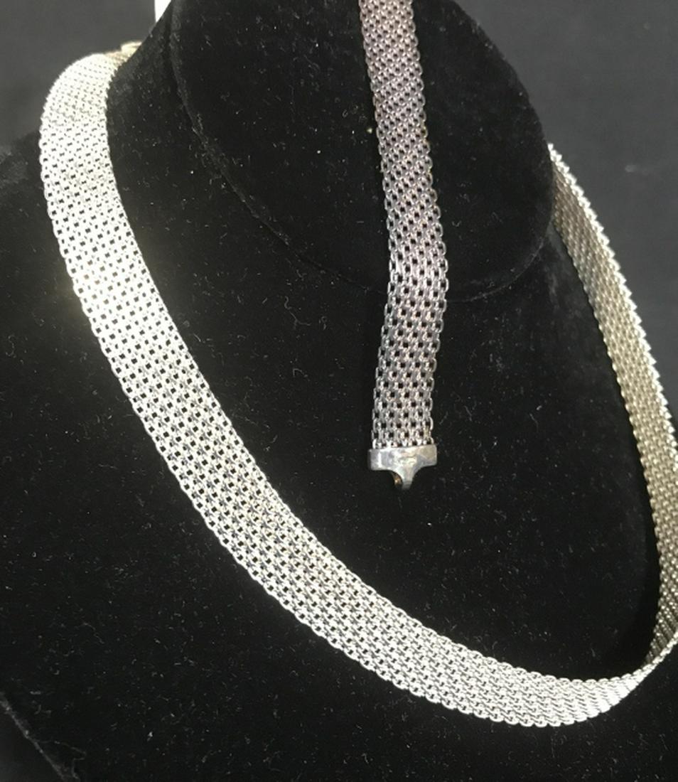 Set Italian Made Sterling Silver Necklace Bracelet: Made in Italy. Bracelet 7 in. Necklace 8 in. Comes in a box. Sterling Silver. Italian Silver, Choker, Bracelet, Women’s Jewelry, Sterling Silver Jewelry, Italy, 3