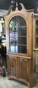 Vintage Wood Glass Corner Cabinet, PAINE