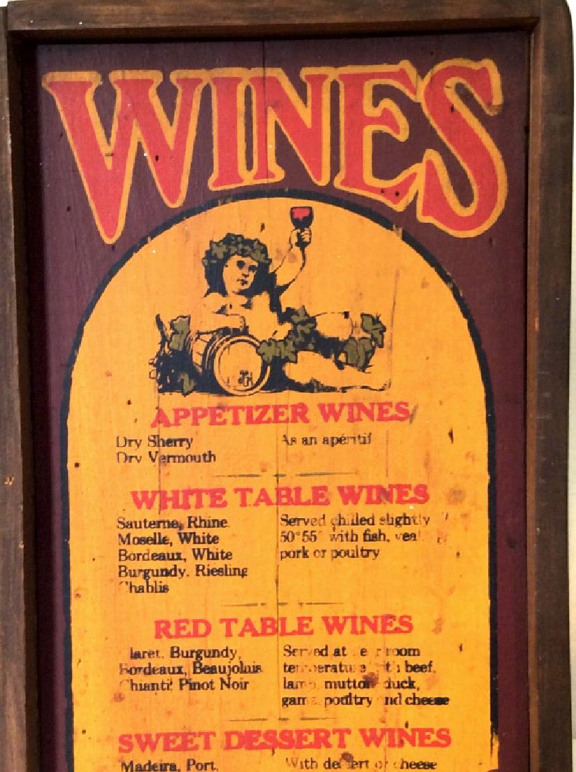 VINTAGE HANDCRAFTED Crate Board Wine Menu: Made from re purposed wood. Painted. Date Unknown. Uneven due to age and being handcrafted. Solid Construction. Use of staples. Approx 16.5 x 8 in. Vintage Restaurant Sign, Vintage Bar Sign, Handmade 