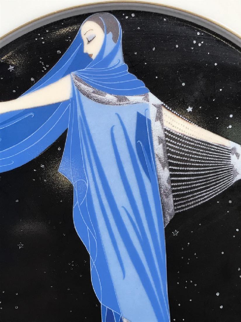 ERTÉ ‘MOONLIGHT’ Vintage Art Deco Porcelain Plate: ERTÉ, Vintage 1988, from West Germany. Hallmarked On Underside ‘Moonlight, UH200/ 1988, Fine China, West Germany’. 12.5 in. ERTÉ Plate Collection, Fine Bone China Art Decor Decor, ERTÉ Moonligh