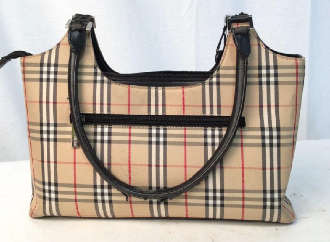 Vintage Burberry Handbag: Vintage Burberry Handbag with four pockets inside. Worn condition. Bag measures at approx 9 inches tall, and 13 inches long. Burberry Bag, Luxury Handbag, Vintage Handbag, vintage Burberry, fashionist