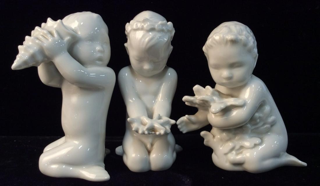 BING & GRONDAHL Porcelain Sea Children Figurines: Vintage Bing & Grondahl Porcelain Sea babies. Set of three. Each stands at approx 4 inches tall and approx 2 inches wide. Made in Denmark Porcelain babies, Porcelain Sea Children, baby Figurines, porc