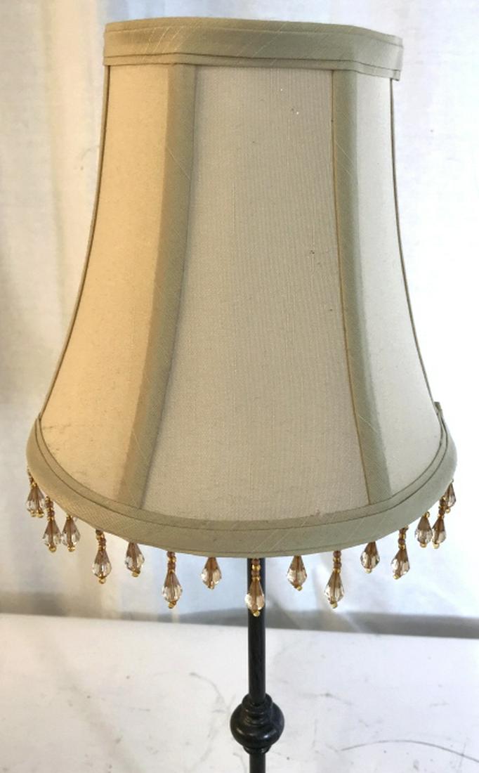 Metal Desk Lamp w Beaded Shade: Ht app 22 inches base diameter app 5.5 inches home lighting and decor, decorative accessories table lamp