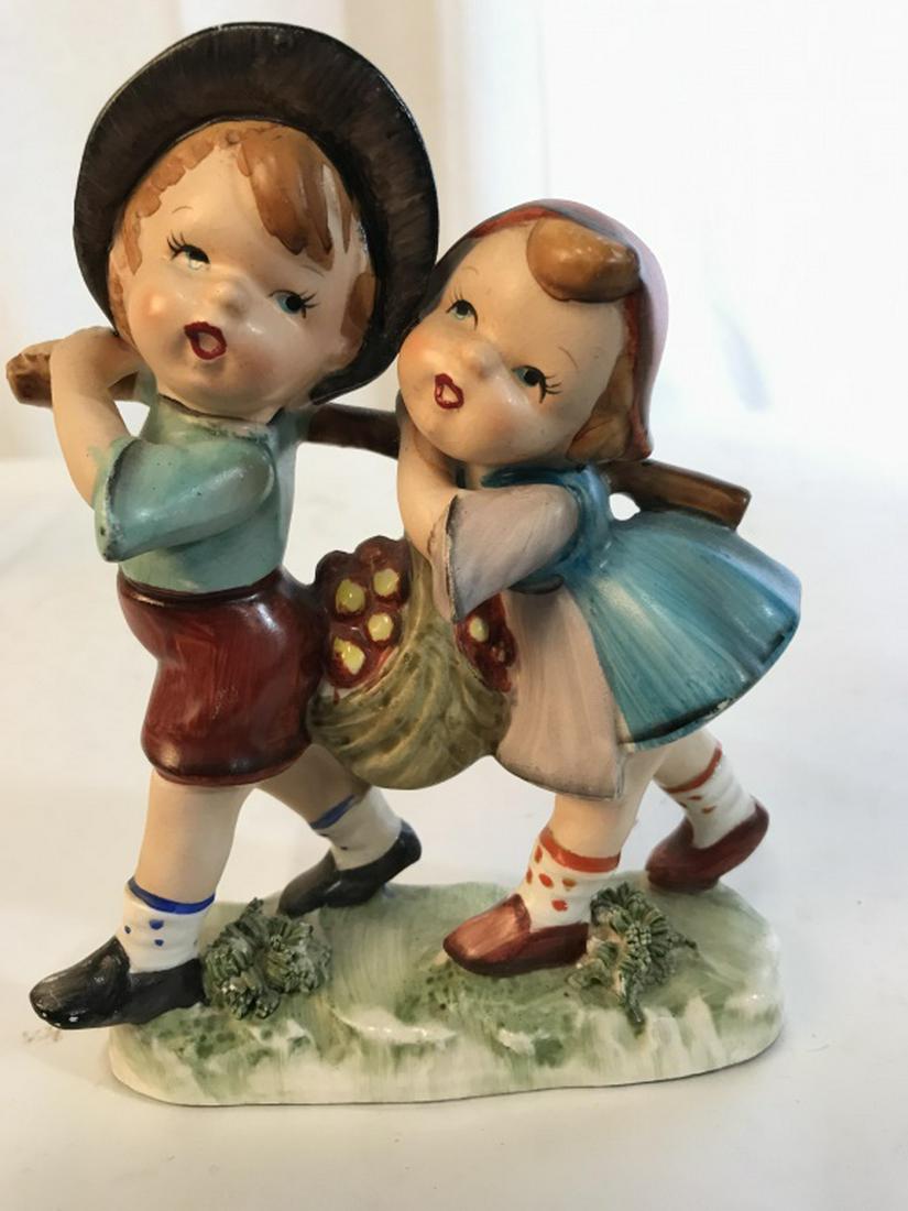 Pandora Japan Bisque Porcelain Figurals: Marked for Pandora Japan, bisque figurals of boy and girl, measures app ht 7 inches decorative arts and accessories, shelf piece, home accent and decor