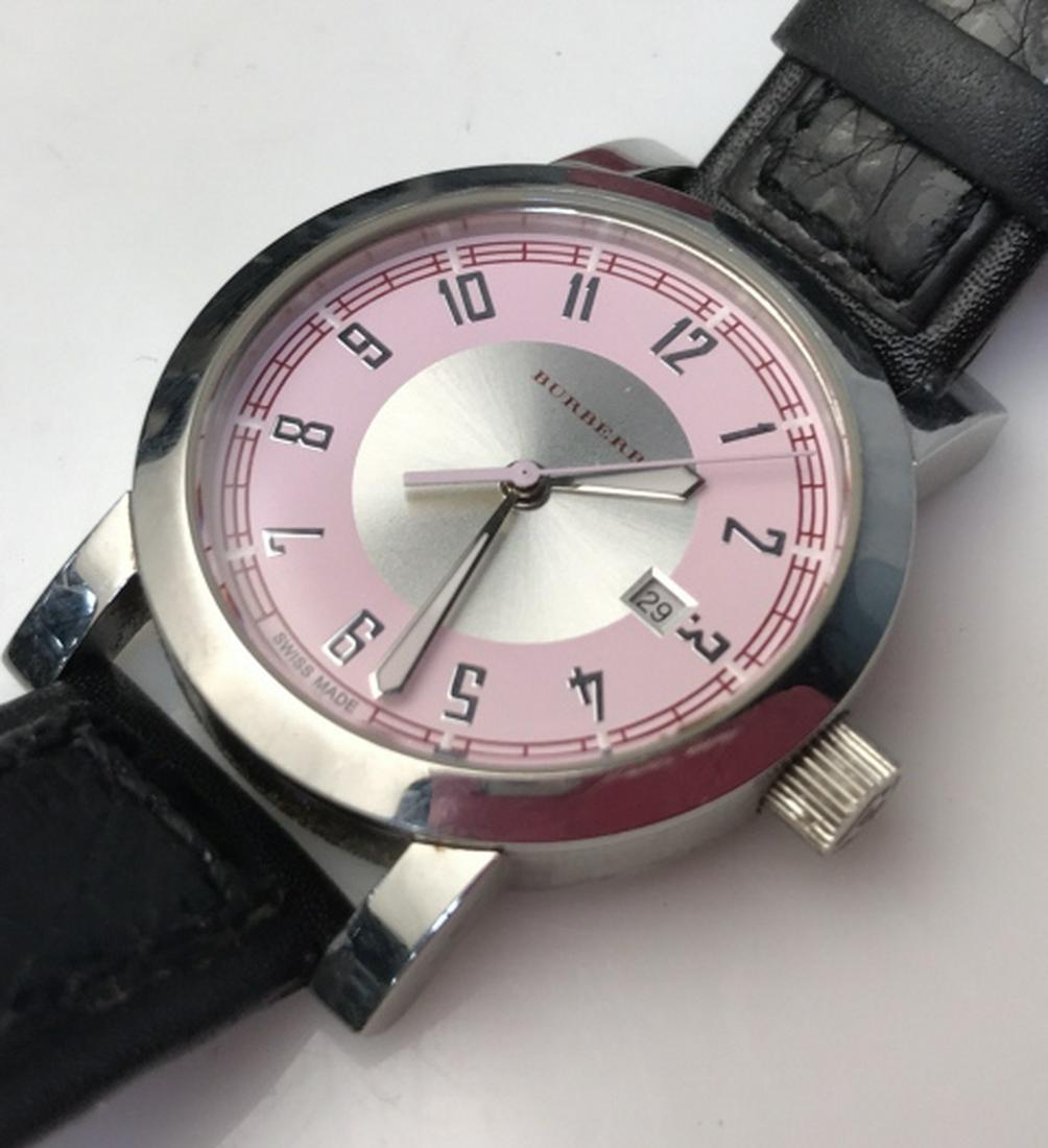 BURBERRY Designer Two-Tone Wristwatch, BU7108: Women’s Wristwatch. Marked for Burberry on dial and on verso with Burberry equestrian knight logo, along with BU7108, 100m/330 Feet, 00132, Swiss Made. Quartz watch, Swiss movement, stainless steel