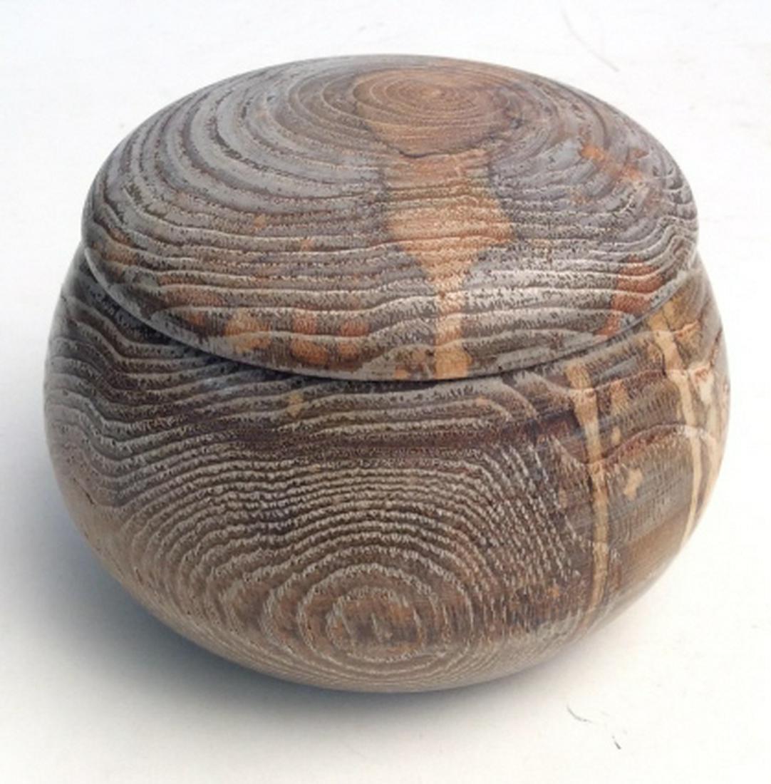 Petrified Wood Trinket Box: Round Smooth finished petrified wooden trinket Box with lid. Measures at approximately 4 inches tall, and approximately 5 inches in diameter. Trinket jar, Trinket Box, Jewelry Jar, Jewelry Box, Earrin