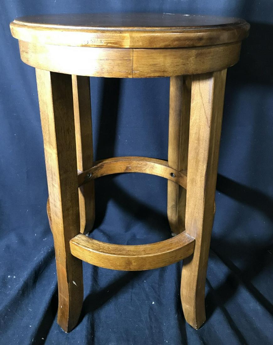 Round Wooden Side Table: Side Table has round top and is wooden. Measures approx 23 inches tall 15 inches wide. Side table, round table, wooden table. lamp table 6