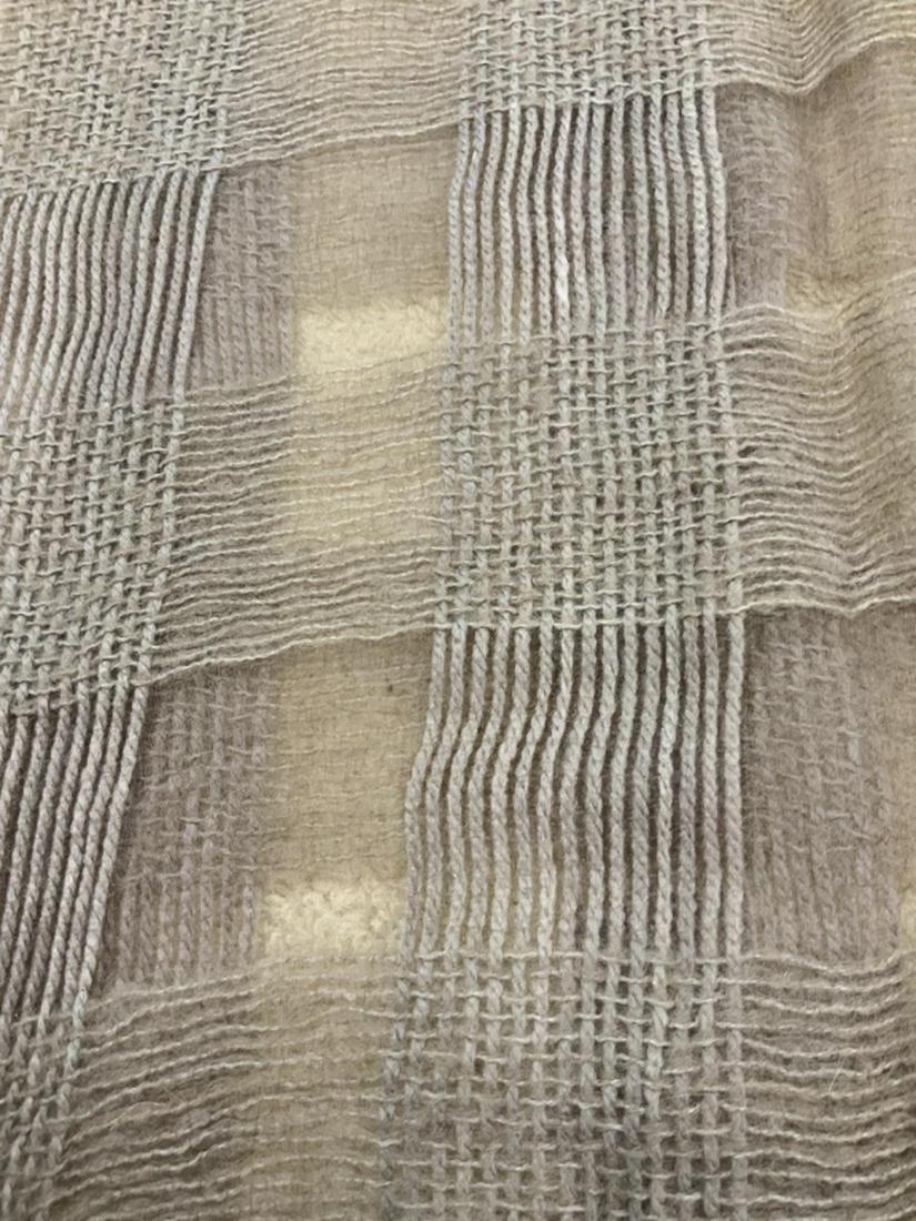 Vera Wang Designer Wool Scarf: Cafe au lair color, open weave wool scarf or shawl, ladies luxury fashion accessory, luxury designer, Vera wang designer, measures app 22 inches width length app 74 inches