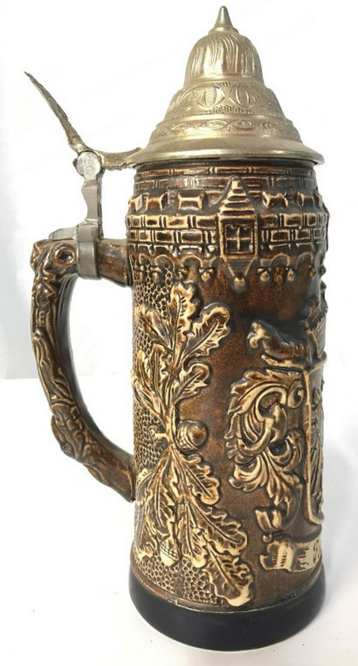 Vintage Ceramic German Beer Stein W Lid Is Aug 21 Vintage Ceramic German Beer Stein W Lid