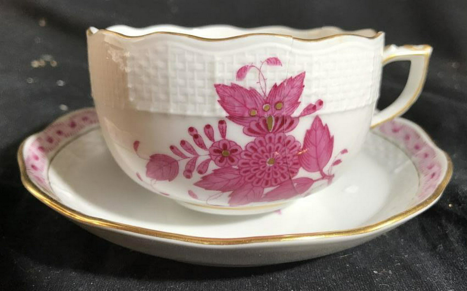 HEREND Porcelain Tea Cup Saucer individual tea service: individual tea service Hungary, Luxury Brand Tableware, HEREND, ht appn3 inches