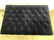 Blue Toned Tufted Ottoman W Wooden Feet Ottoman is blue - 4