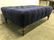 Blue Toned Tufted Ottoman W Wooden Feet Ottoman is blue - 5