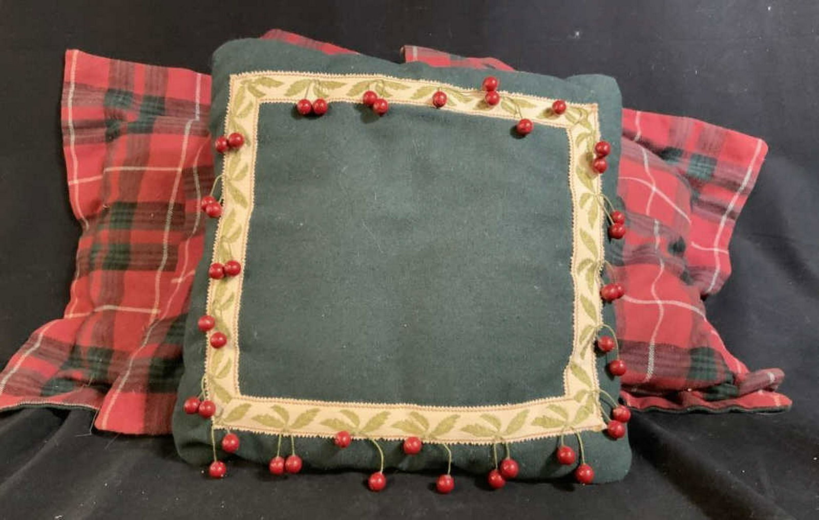 Group 4 Wool Toss Pillows Throw pillows, decorative: Throw pillows, decorative accessories, largest measures 17 inches square